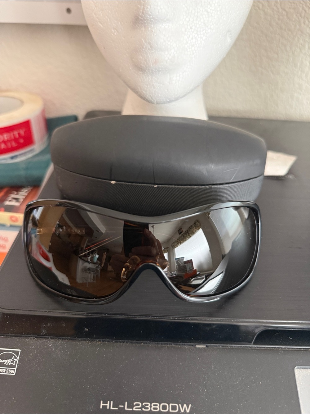 Theory th2115 France non polar wrap sunglasses with hard case